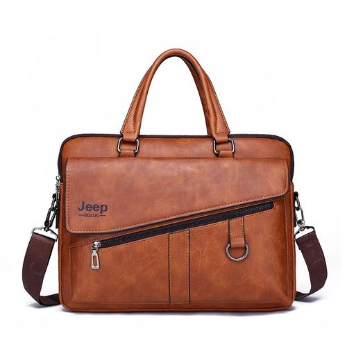 Guitar EP BULUO-Sac d'ordinateur en croûte de cuir pour homme,sacoche d'affaires vintage,fourre-tout pour médecin et avocat,14 pouces - 8005 Orange