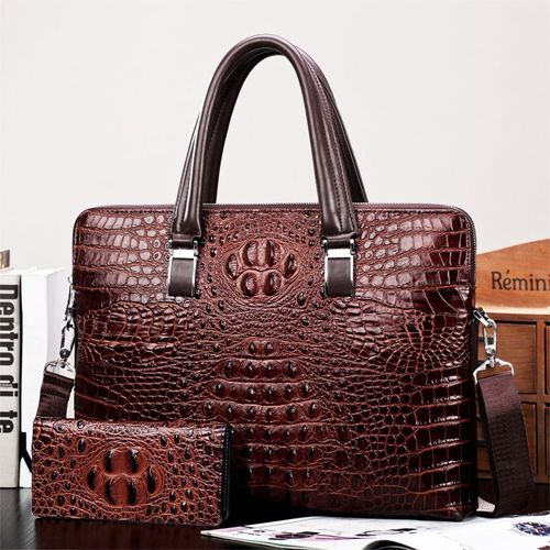 Portefeuille en cuir pour hommes et femmes,sacs pour ordinateur portable,sac de marque,copie,étui à bombes de luxe,dossier pour ordinateur portable,valise,sac à main - brown with wallet