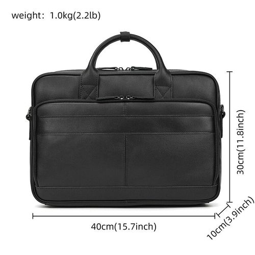Newsbirds-Sac à main en cuir véritable pour hommes,sac à bandoulière Messenger Business,sac pour ordinateur portable 15.6 pouces,sacs à main pour hommes,couches - Black2(40cm)