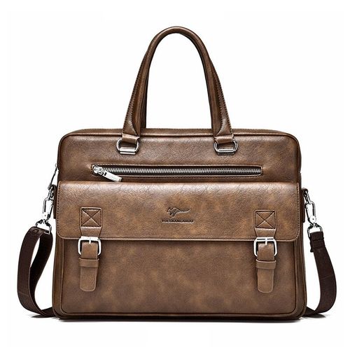 Sac à Main en Cuir pour Homme,Étui à Bombes,Fourre-Tout pour Ordinateur Portable de 15 Pouces,pour le Bureau,Sacoche Latérale à Bandoulière - brown