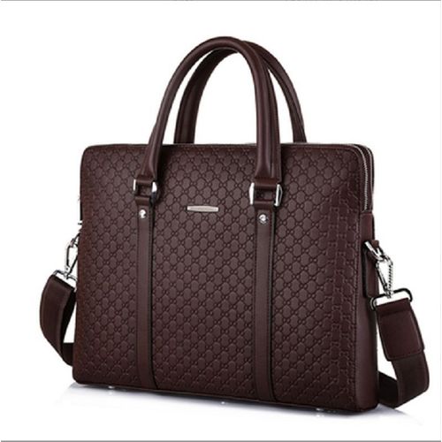 Sac à Main en Cuir de Luxe de Grande Capacité pour Homme,Étui à Bombes,à Bandoulière,Fourre-Tout,à la Mode,de Haute Qualité - Brown