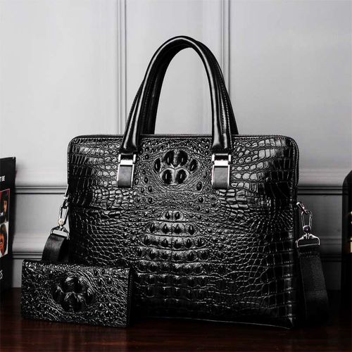Portefeuille en cuir pour hommes et femmes,sacs pour ordinateur portable,sac de marque,copie,étui à bombes de luxe,dossier pour ordinateur portable,valise,sac à main - black with wallet