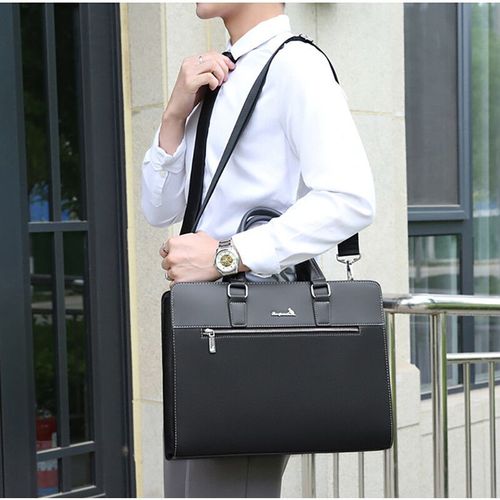 Sac à Main en Cuir PU pour Homme,Étui à Bombes,pour Ordinateur Portable,de Styliste,Lancé,Business,Messenger,Bandoulière,Portefeuille - Black