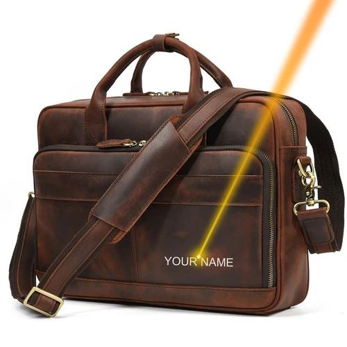 Sac à Main en Cuir group de Vache pour Homme,Étui à Bombes,PC de 16 Pouces,pour Ordinateur Portable,de Bureau - Dark-small-laser