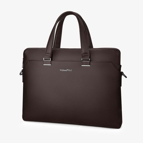 mallette d'affaires en cuir pour hommes,sac à bandoulière pour mari,porte-documents pour ordinateur portable de 15 pouces,sac à main de grande capacité - Brown