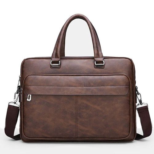 Étui à Bombes en Cuir PU pour Homme,Sac à Main pour Ordinateur Portable,Dossier lancé au Bureau,Vintage,Sacoche à Bandoulière,Portefeuille de Styliste - Dark brown