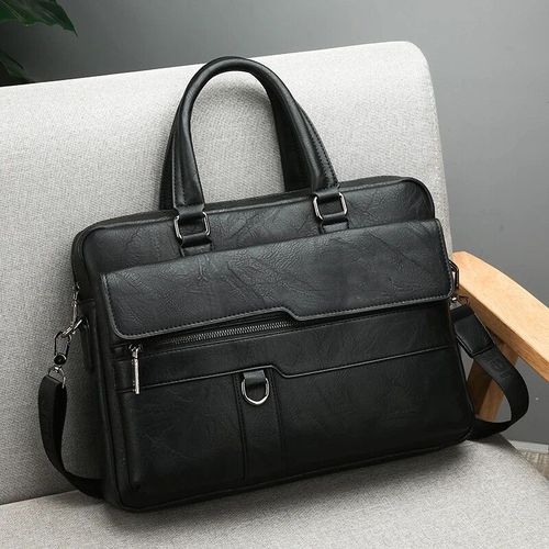 Sac à main en cuir véritable pour hommes et femmes,sacs pour ordinateur portable,étui à bombes,sac de marque,sacs de marque,valise,copie,cimetière,2023 - Black