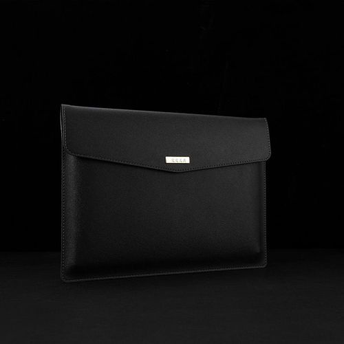 Porte-documents en cuir à grande capacité,sacoche pour documents,mallette d'affaires,fermeture magnétique,pochettes pour ordinateur portable imperméables,organisateur de bureau - Black