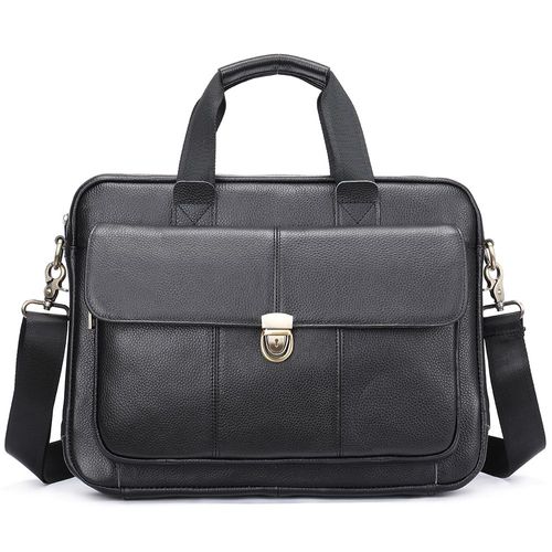 WESTAL-Sac pour ordinateur portable en cuir véritable pour homme,sacs à main de bureau,étui à bombes,porte-documents,14,315 - 315-black