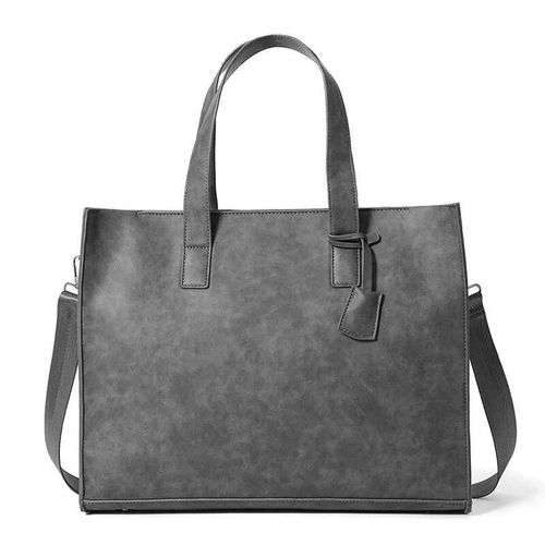 Sac à Main en Cuir de Luxe pour Homme et Femme,Sacoche pour Ordinateur Portable,Valise de Marque,Fourre-Tout d'Affaires,2024 - Frosted grey