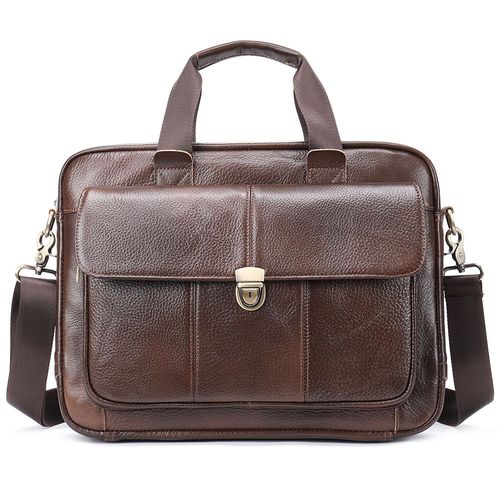 WESTAL-Sac pour ordinateur portable en cuir véritable pour homme,sacs à main de bureau,étui à bombes,porte-documents,14,315 - 315-coffee
