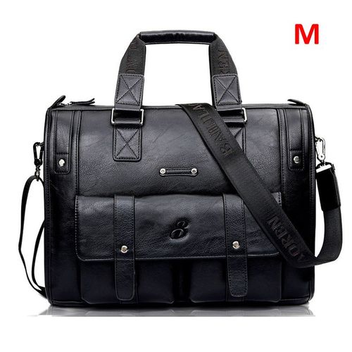 Crossten-Sac à main en cuir de grande capacité pour homme,sacoche d'affaires,sac de voyage vintage initié,sacs pour ordinateur portable 17 pouces - Black M