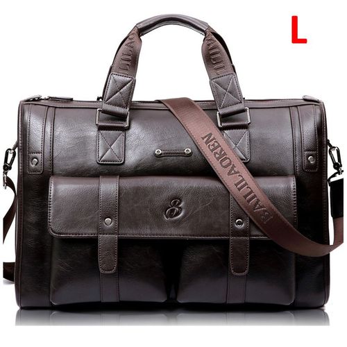 Crossten-Sac à main en cuir de grande capacité pour homme,sacoche d'affaires,sac de voyage vintage initié,sacs pour ordinateur portable 17 pouces - Dark brown L