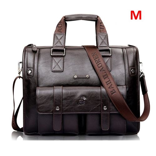 Crossten-Sac à main en cuir de grande capacité pour homme,sacoche d'affaires,sac de voyage vintage initié,sacs pour ordinateur portable 17 pouces - Dark brown M