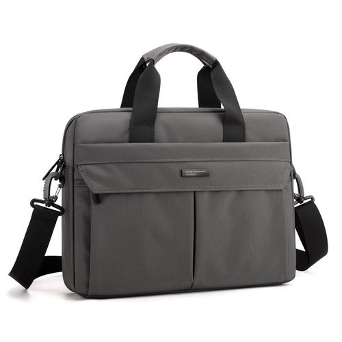 Sac à Main en Tissu Nylon de Haute Qualité pour Homme,Sacoche pour Ordinateur Portable 14 Pouces,Étui à Bombes,Design Simple,Sacoche d'Affaires,Sacoches à Documents - grey