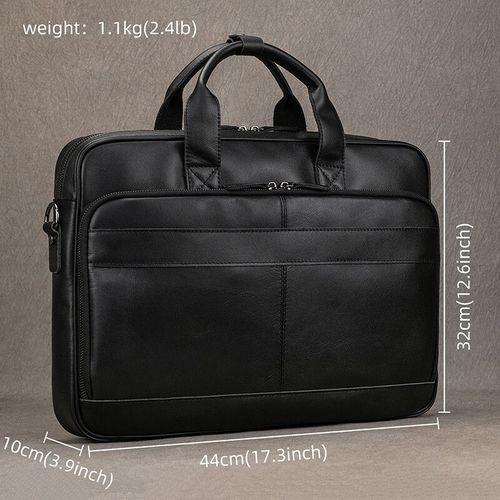 Sac à bandoulière en cuir véritable pour ordinateur portable,étui à bombes,sac de messager professionnel,sac officiel,meilleure qualité,03/initiated,15.6,16,17 pouces - 44cm