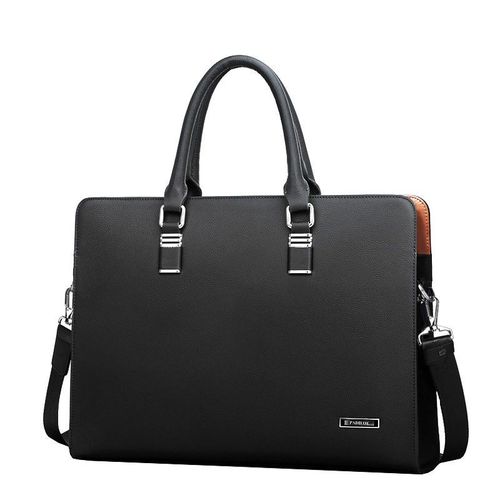 Sac à Bombes en Cuir group pour Homme d'Affaires,Sacoche de Haute Qualité pour Ordinateur Portable 14 Pouces - Black