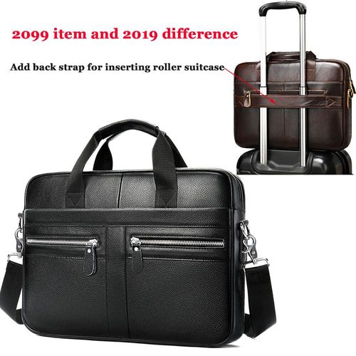 WESTAL-Sac messager en cuir véritable pour homme,portefeuille d'affaires,étui à bombes pour ordinateur portable 14,document A4,7022 - 2099-black