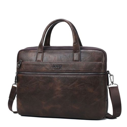serviette en cuir noir pour hommes,porte-documents pour ordinateur portable 13.3 ",sac à main à bandoulière de bonne qualité,sac de bureau - 3105-3-Brown