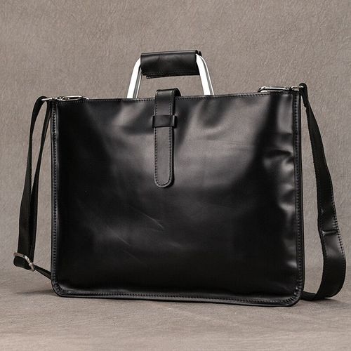 Étui Bombe à Fermeture Éclair en Cuir group pour Homme,Sacoche de Bureau,pour Ordinateur Portable,13 Pouces - Black