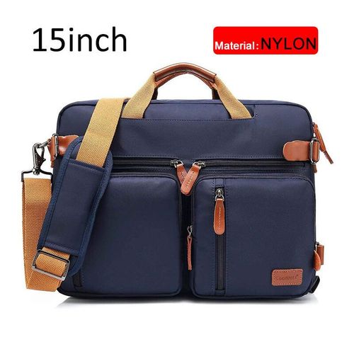 Mallette Convertible de 17 pouces pour hommes,sac à main d'affaires,sacoche pour ordinateur portable,sacs de voyage multifonctionnels pour hommes de grande taille - Blue nylon 15 inch