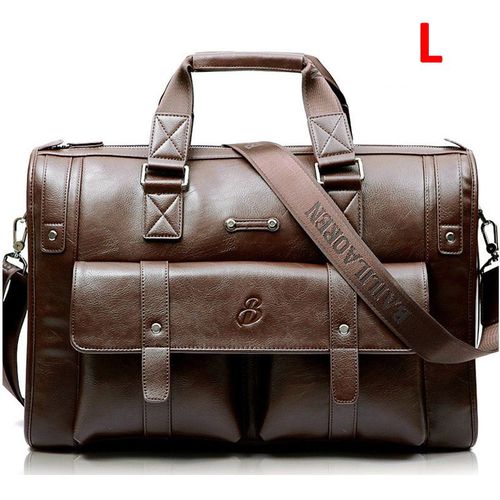 Porte-documents en cuir noir pour hommes,sac à main d'affaires,sacoches Vintage,sac à bandoulière pour hommes,grands sacs de voyage pour ordinateur portable,tendance - Light brown L