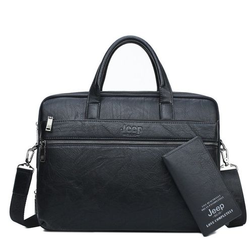 serviette en cuir noir pour hommes,porte-documents pour ordinateur portable 13.3 ",sac à main à bandoulière de bonne qualité,sac de bureau - 3105-3-8888-Black