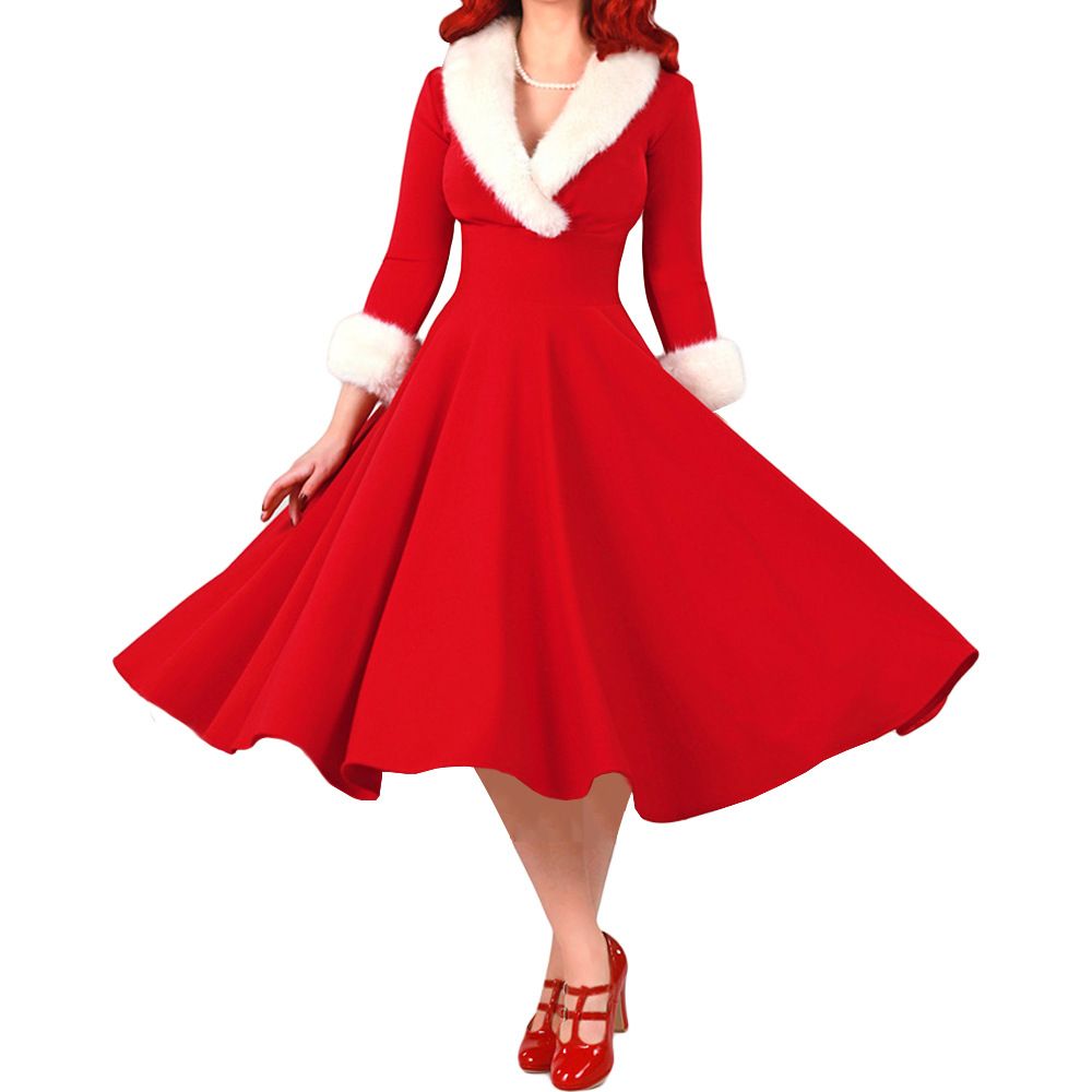NaLatia Robe Noël Femme Chic Robe Moche Impression Noël Robe Robe De Noël Femme Grande Taille Robe Noel Femme Chic Et Elegante Robe De Mère Noël Cocktail Costume Sapin De Noël