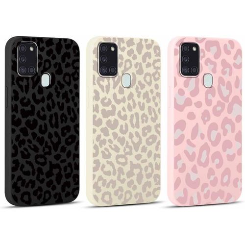 3 Pièces Coque Pour Samsung Galaxy A21s 4g 6,5"", Ultra Fine Souple Silicone Tpu Avec Aesthetic Motif Léopard Design Étui Pour Femmes, Antichoc Anti-Rayures Bumper Protection Housse Case