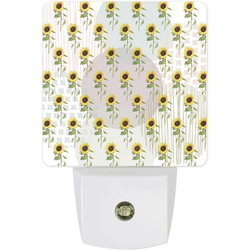Tournesol Vacances Vintage Milieu Du Siècle Led Veilleuse Avec Capteurs Du Crépuscule À L?Aube, Lumière De Sommeil De Chambre À Coucher