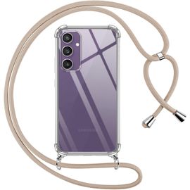 Coque Pour Samsung Galaxy S23 Fe 5g Avec Cordon, Transparente Silicone Housse Avec Réglable De Collier Anti-Chute Etui Pour Samsung S23 Fe 5g, Ètuis À Bandoulière 6.4"", Kaki