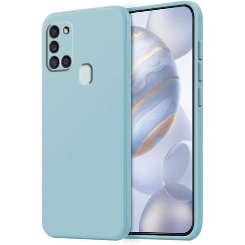 Coque Pour Samsung Galaxy A21s Protection Étui, (6.5"" Inches) Liquide Tpu Silicone Case Anti Rayures Ultra Mince Souple Cover En Silicone Bleu Clair