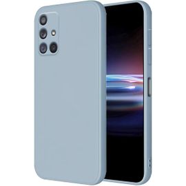 Coque Pour Samsung Galaxy A71 4g Protection Étui, (6.7"" Inches) Liquide Tpu Silicone Case Anti Rayures Ultra Mince Souple Cover En Silicone Bleu Fumé