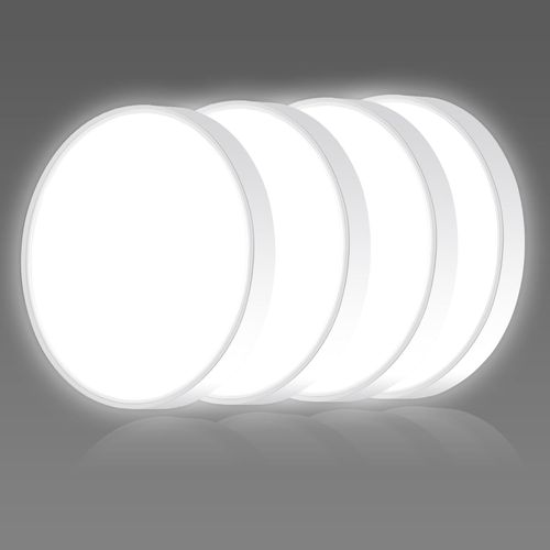 KAL-Plafonnier Led, Plafonnier Salle De Bain 18W 1620Lm 4000K, Lampe Led Chambre, Luminaire Blanche Ip44, Plafonnier Rond De 23Cm Pour Chambre À Coucher Salle De Bain Salon Cuisine Bureau