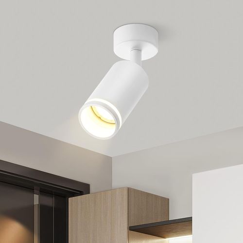 Kal-Plafonnier Spot De Plafond Led Orientable Spot Gu10 Plafonnier Blanc 1 Ampoule Spot Mural Lampe Spot Pour Couloir, Salon, Chambre, Salle À Manger, Cuisine