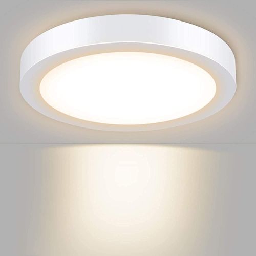 KAL-Plafonnier Led 18W Luminaire Plafonnier 3000K Blanc Chaud, Ip54 Lampe De Plafond Salon Ronde Et Plate En Métal Aluminum Pour Entrée, Balcon, Salle De Bain, Salonø22*3.8Cm
