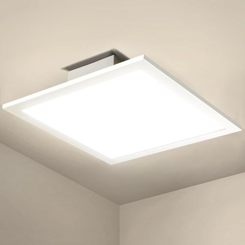KAL-Plafonnier Led Carré, Moderne Luminaire Intérieur 18W 2000Lm, Lampe À Panneau Blanc Neutre 4000K, Lampe Plafond Pour Salon Chambre Cuisine Bureau, 30X30Cm, Blanc