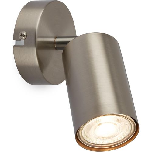 KAL-- Applique Intérieure Orientable, Douille Gu10, Max. 9 W, Lampe De Lecture, Salon, Cuisine, Couloir, Chambre À Coucher, 8X15,5 Cm, Nickel Mat, Argent