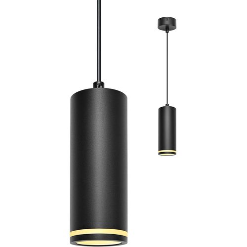 Kal-Suspension Luminaire Rétro Noir 15cm, Lustre Led Moderne Simple, Éclairage De Plafond À Câble Réglable, Luminaire Plafonnier Avec Douille Gu10 Pour Cuisine Salon Chambre Restaurant Bar (Sans Ampo