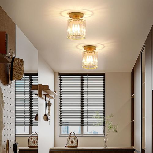 KAL-Lustre Salon, Luminaires Intérieur, Plafonnier Industriel, Eclairage Tricolore, Abat Jour Plafond Pour Salon, Salle À Manger, Balcon, Entrée (2 Pcs,Doré)