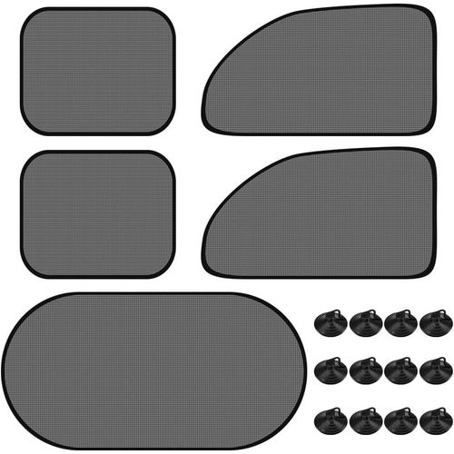 Kal-Lot De 5 Pare-Soleil De Voiture Pour Bébé, Pare Brise Arrière En Maille Pliable Avec 12 Ventouses