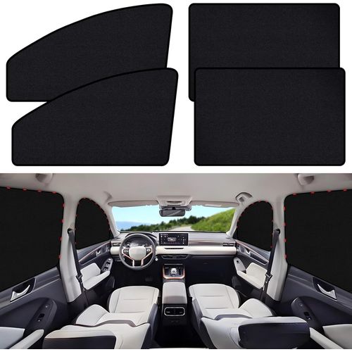 Kal-Pare Soleil Voiture - Chaussette Voiture Soleil, Écran De Confidentialité Magnétique Et Protection Uv Pour Enfants Et Animaux À L'intérieur De La Voiture - 4 Pièces