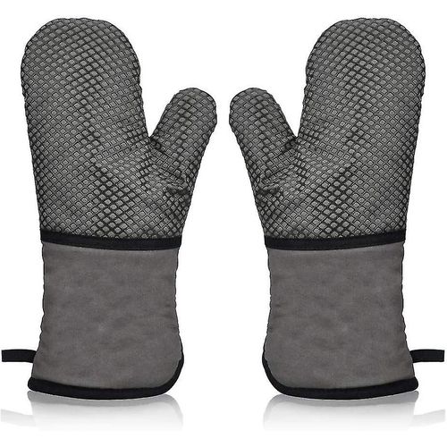 Paire De Gants De Four Résistants À La Chaleur, Gants De Cuisson Antidérapants En Silicone Et Coton