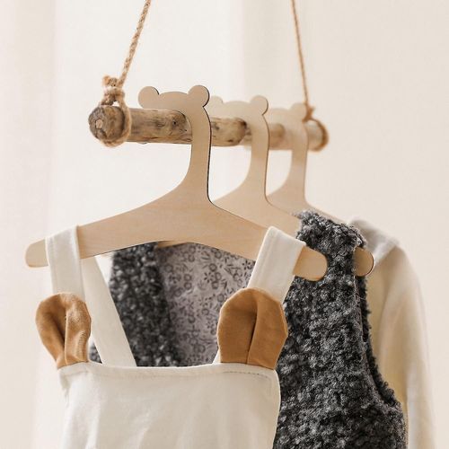20 Pièces Cintres En Bois Pour Enfants, Cintres De Placard Pour Chambre De Bébé De 9 Pouces, Jolis Cintres En Bois Antidérapants Pour Bébés En Bas Âge, Cintres En Bois Pour Enfants Pour Bébés En Bas Âge Enfants C