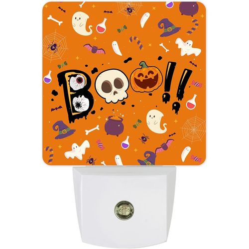 Veilleuse Fantôme Hibou Enfichable, Crépuscule Automatique À L'aube, Chauve-Souris, Citrouille, Halloween, Veilleuse Avec Capteur Intelligent