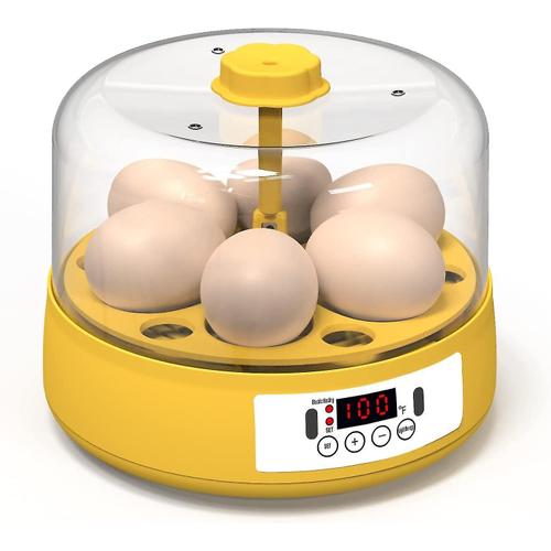 Incubateur D'oeufs Pour Oeufs À Couver, Mini Incubateur D'oeufs Numérique Entièrement Automatique 6 Oeufs, Mirage D'oeufs À Led Autonome, Éleveur Pour Poulet, Canards, Oiseaux