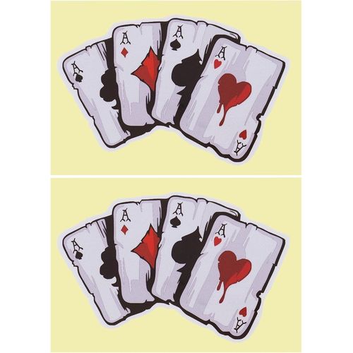 Kal-Lot De 2 Autocollants En Forme De Poker A Car - Motif As De Pique - Décoration De Voiture - Accessoires De Voiture Pour Voiture, Bagages, Pare-Chocs Et Vélo