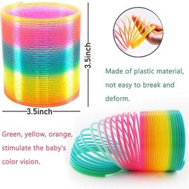 Jouet À Ressorts Hélicoïdaux Arc-En-Ciel Géant, Nouveauté Classique Et Jouet En Plastique Néon Coloré