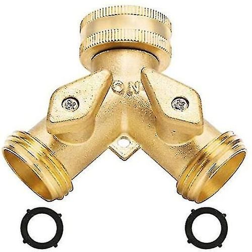 Séparateur de tuyau d'arrosage à 2 voies ? Séparateur de tuyau en laiton massif robuste en Y, séparateur de robinet, 3