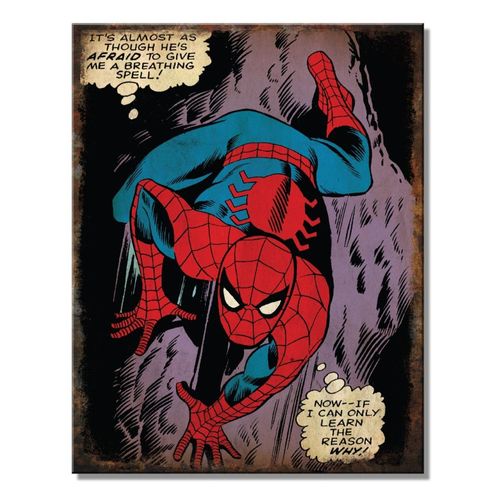 Plaque Homme Araignée Spiderman Afraid 41x32cm Tole Affiche Import Des Usa